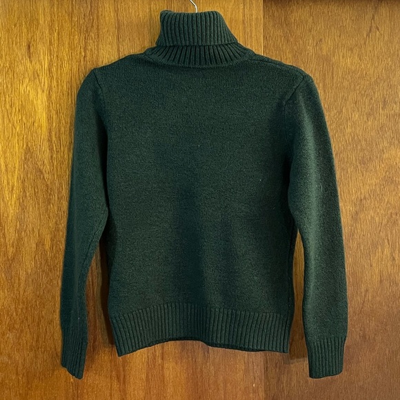 Dark Green Turtleneck Sweater w Floral Design Sz XS - Picture 3 of 5